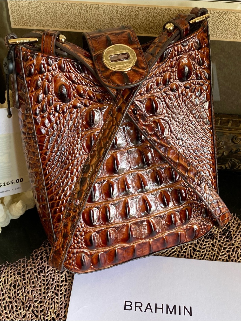 BRAHMIN PECAN MARLEY CROSSBODY with defect - Picture 3 of 11